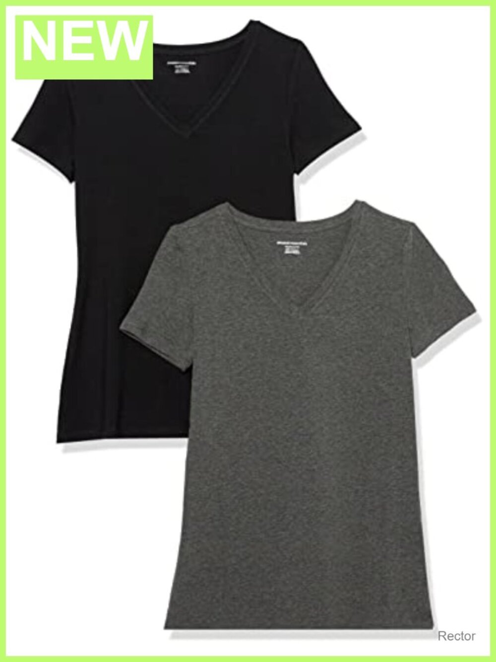 Women's Regular Fit Cotton Modal V-Neck Tee 2-Pack
